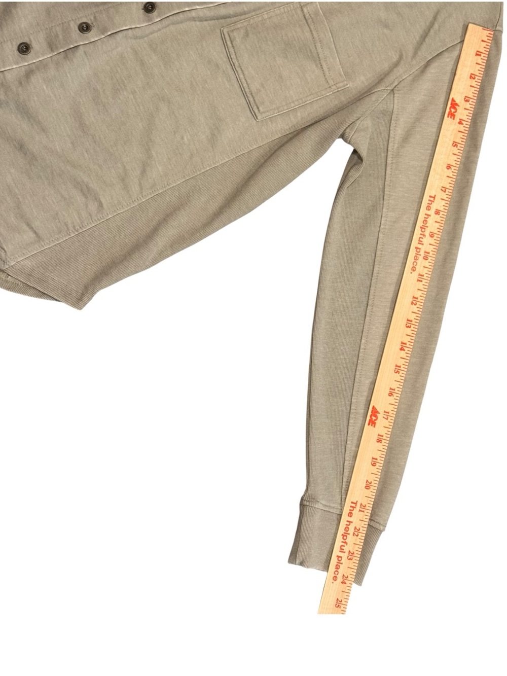 Jane + Delancey Terry Knit Button Down Shirt Shacket Tan Beige Medium NWT - Picture 6 of 10